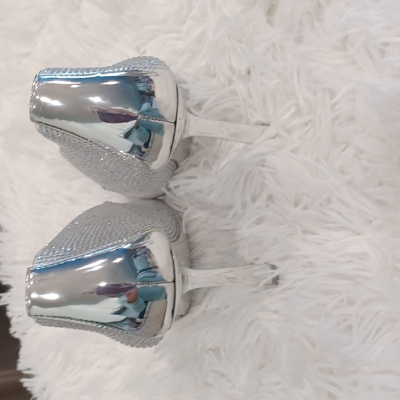 Steve Madden Martina-R Rhinestone Embellished Stiletto Pumps Silver SZ 7 NEW - Picture 13 of 16
